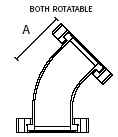 CF Elbow 45 Degree Radius with Tangents